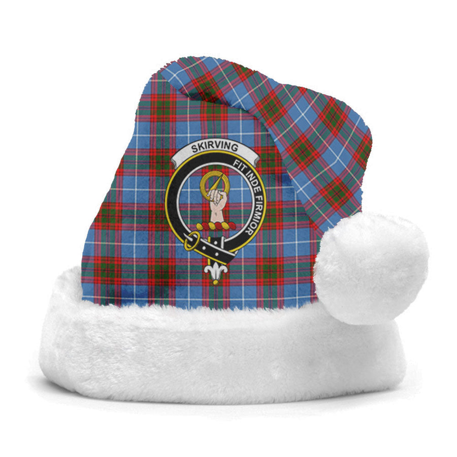 Clan Skirving Tartan Crest Christmas Santa Hat OW85 Skirving Tartan Tartan Santa Hat   