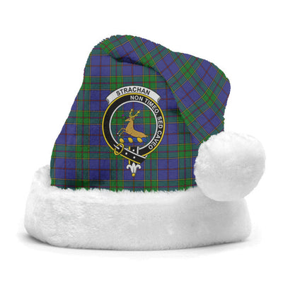 Clan Strachan Tartan Crest Christmas Santa Hat