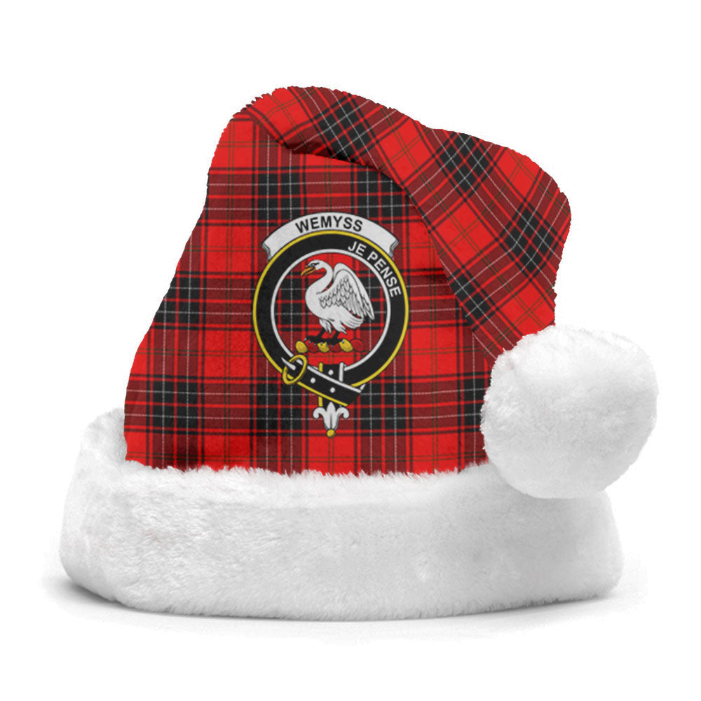 Clan Wemyss Modern Tartan Crest Christmas Santa Hat MR15 Wemyss Modern Tartan Tartan Santa Hat   