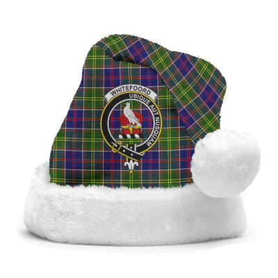 Clan Whitefoord Tartan Crest Christmas Santa Hat