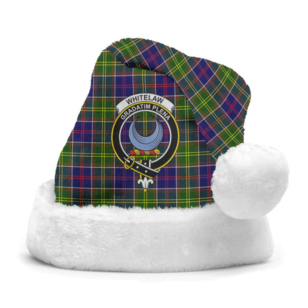 Clan Whitelaw Tartan Crest Christmas Santa Hat RN24 Whitelaw Tartan Tartan Santa Hat   