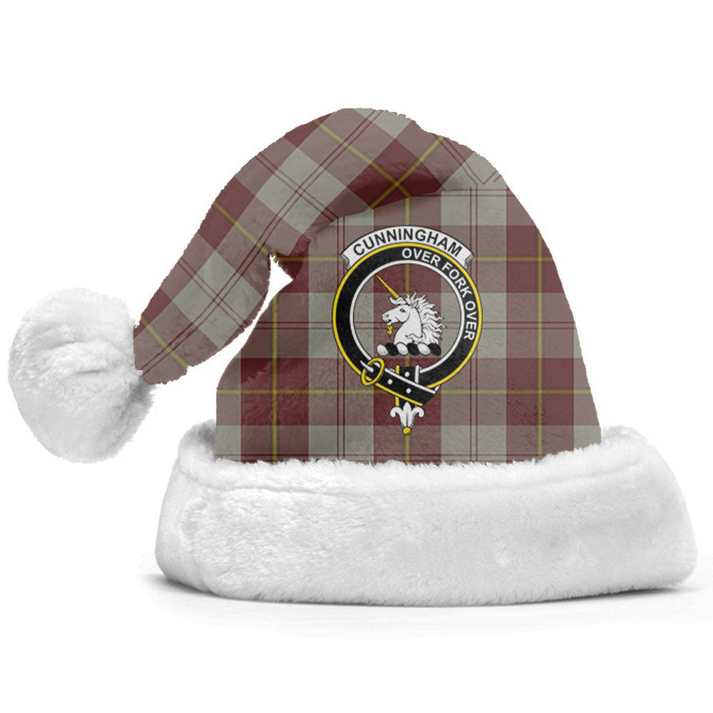 Clan Cunningham Burgundy Dancers Tartan Crest Christmas Santa Hat VC32 Cunningham Burgundy Dancers Tartan Tartan Santa Hat   