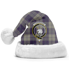 Clan Cunningham Dress Blue Dancers Tartan Crest Christmas Santa Hat DU28 Cunningham Dress Blue Dancers Tartan Tartan Santa Hat   