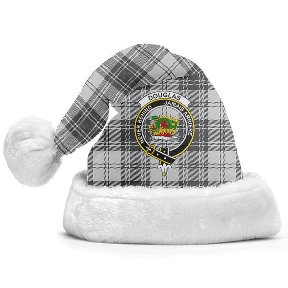 Clan Douglas Grey Modern Tartan Crest Christmas Santa Hat MY26 Douglas Grey Modern Tartan Tartan Santa Hat   