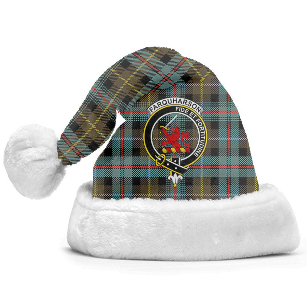 Clan Farquharson Weathered Tartan Crest Christmas Santa Hat HN81 Farquharson Weathered Tartan Tartan Santa Hat   