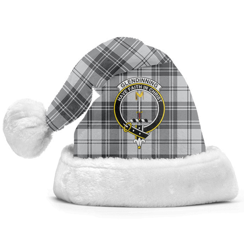 Clan Glendinning Tartan Crest Christmas Santa Hat BB57 Glendinning Tartan Tartan Santa Hat   