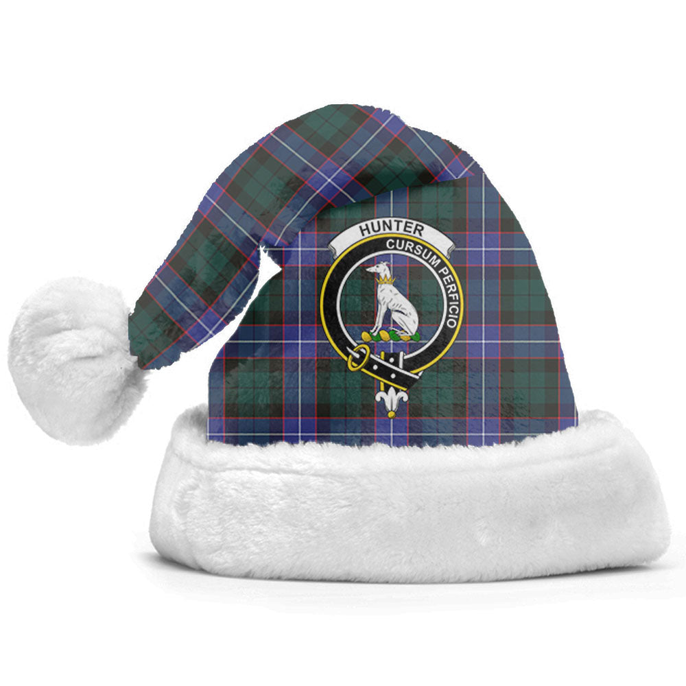 Clan Hunter Modern Tartan Crest Christmas Santa Hat DT19 Hunter Modern Tartan Tartan Santa Hat   