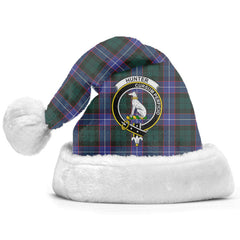 Clan Hunter Modern Tartan Crest Christmas Santa Hat DT19 Hunter Modern Tartan Tartan Santa Hat   