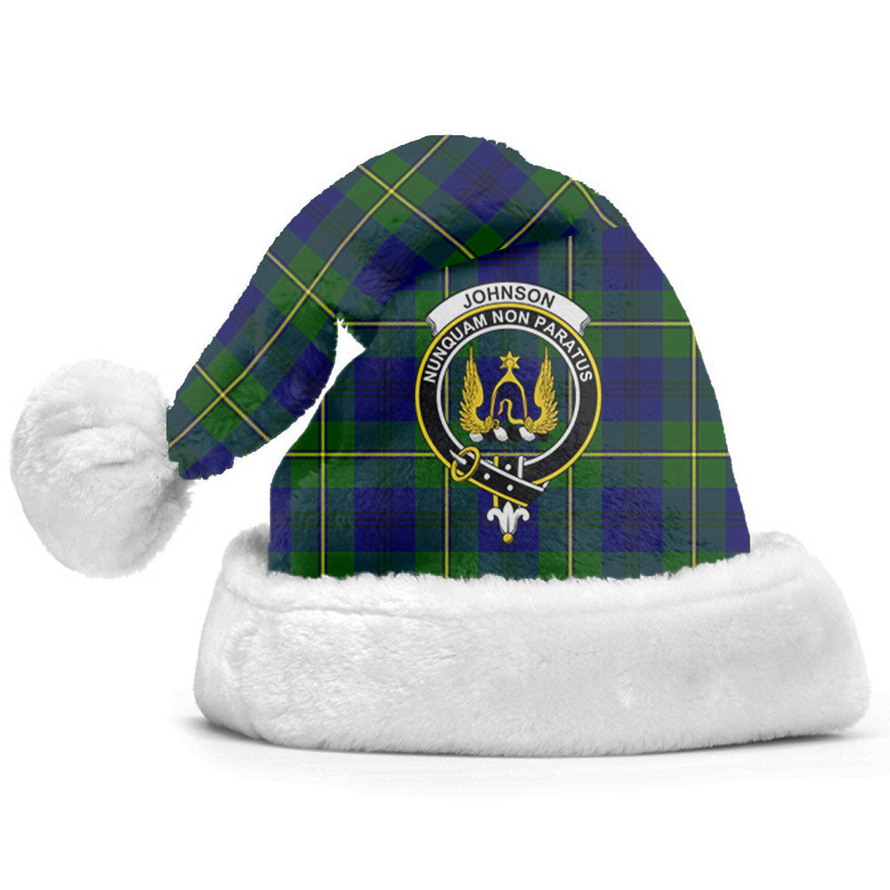 Clan Johnson Modern Tartan Crest Christmas Santa Hat ZU32 Johnson Modern Tartan Tartan Santa Hat   