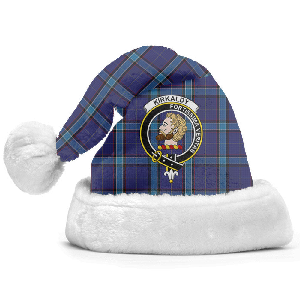 Clan Kirkaldy Tartan Crest Christmas Santa Hat KA35 Kirkaldy Tartan Tartan Santa Hat   