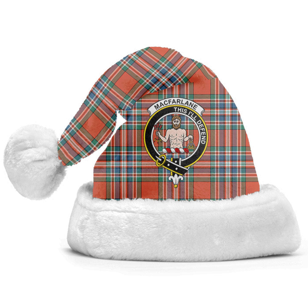 Clan MacFarlane Ancient Tartan Crest Christmas Santa Hat UD13 MacFarlane Ancient Tartan Tartan Santa Hat   