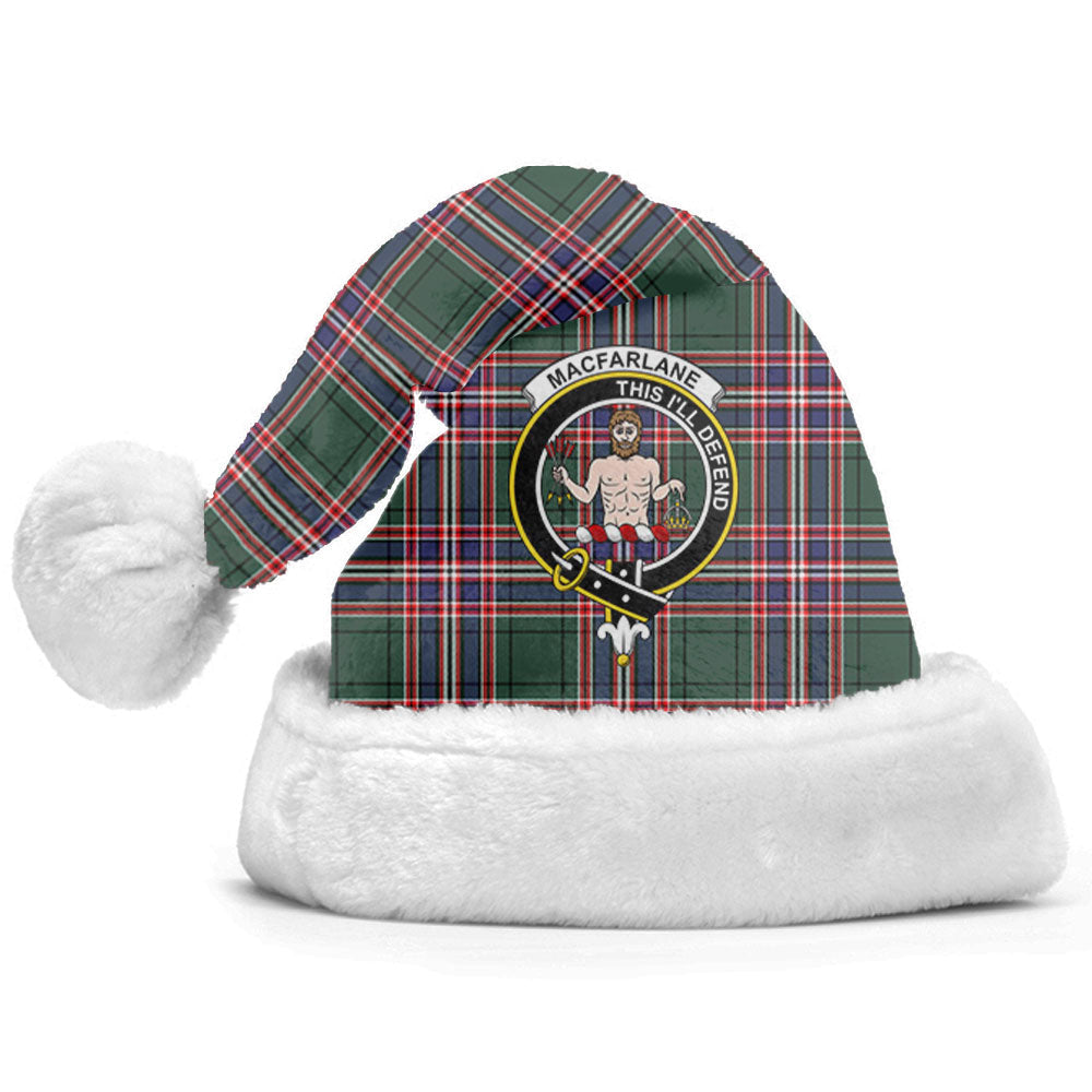 Clan MacFarlane Hunting Modern Tartan Crest Christmas Santa Hat FQ50 MacFarlane Hunting Modern Tartan Tartan Santa Hat   