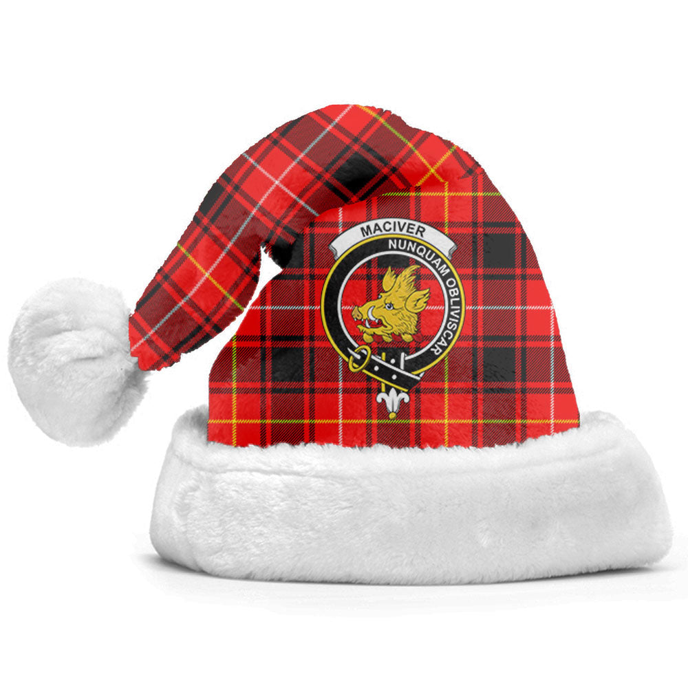 Clan MacIver Modern Tartan Crest Christmas Santa Hat BK89 MacIver Modern Tartan Tartan Santa Hat   