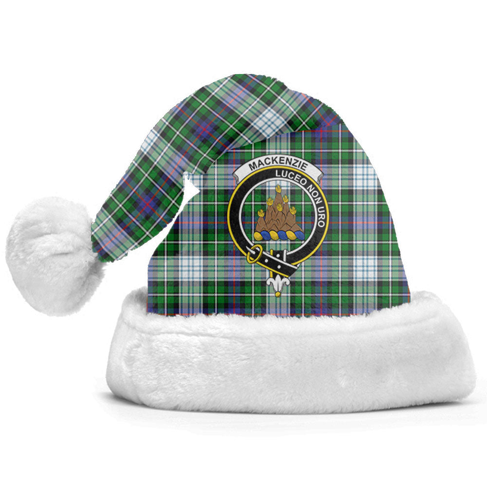 Clan MacKenzie Dress Modern Tartan Crest Christmas Santa Hat QM39 MacKenzie Dress Modern Tartan Tartan Santa Hat   