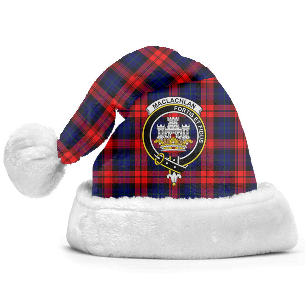 Clan MacLachlan Modern Tartan Crest Christmas Santa Hat AW35 MacLachlan Modern Tartan Tartan Santa Hat   