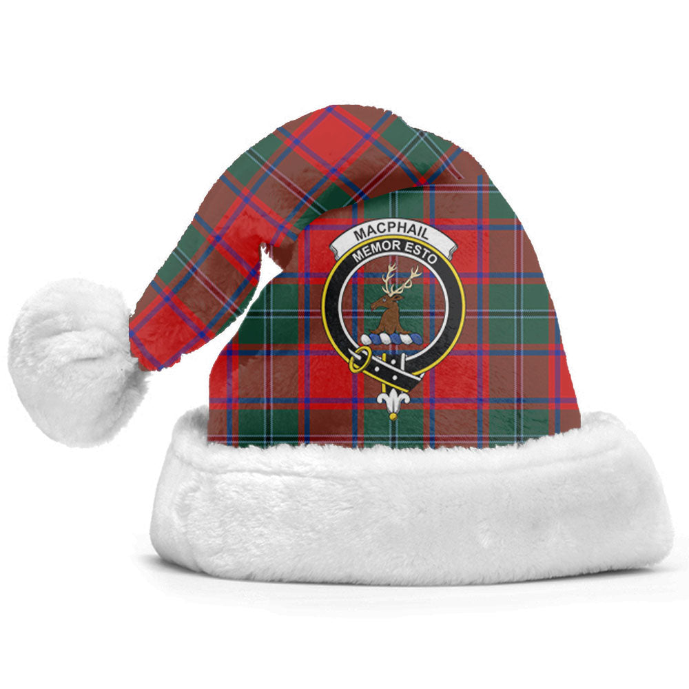 Clan MacPhail Clan Tartan Crest Christmas Santa Hat PE73 MacPhail Clan Tartan Tartan Santa Hat   