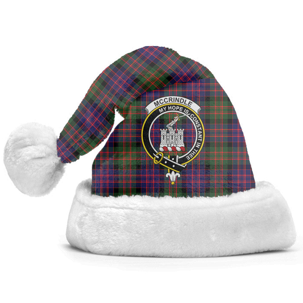 Clan McCrindle Tartan Crest Christmas Santa Hat JT33 McCrindle Tartan Tartan Santa Hat   