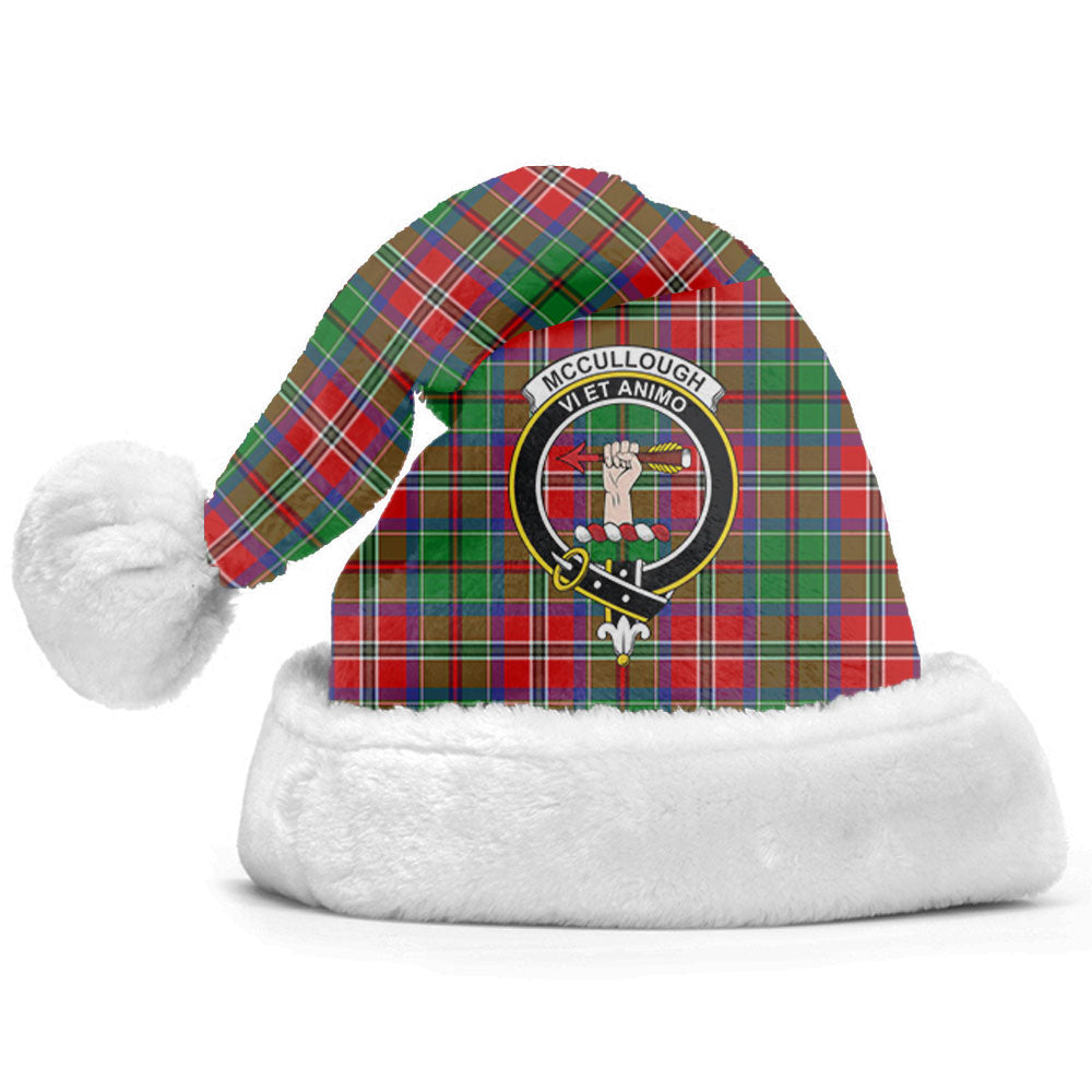 Clan McCullough Tartan Crest Christmas Santa Hat MB43 McCullough Tartan Tartan Santa Hat   