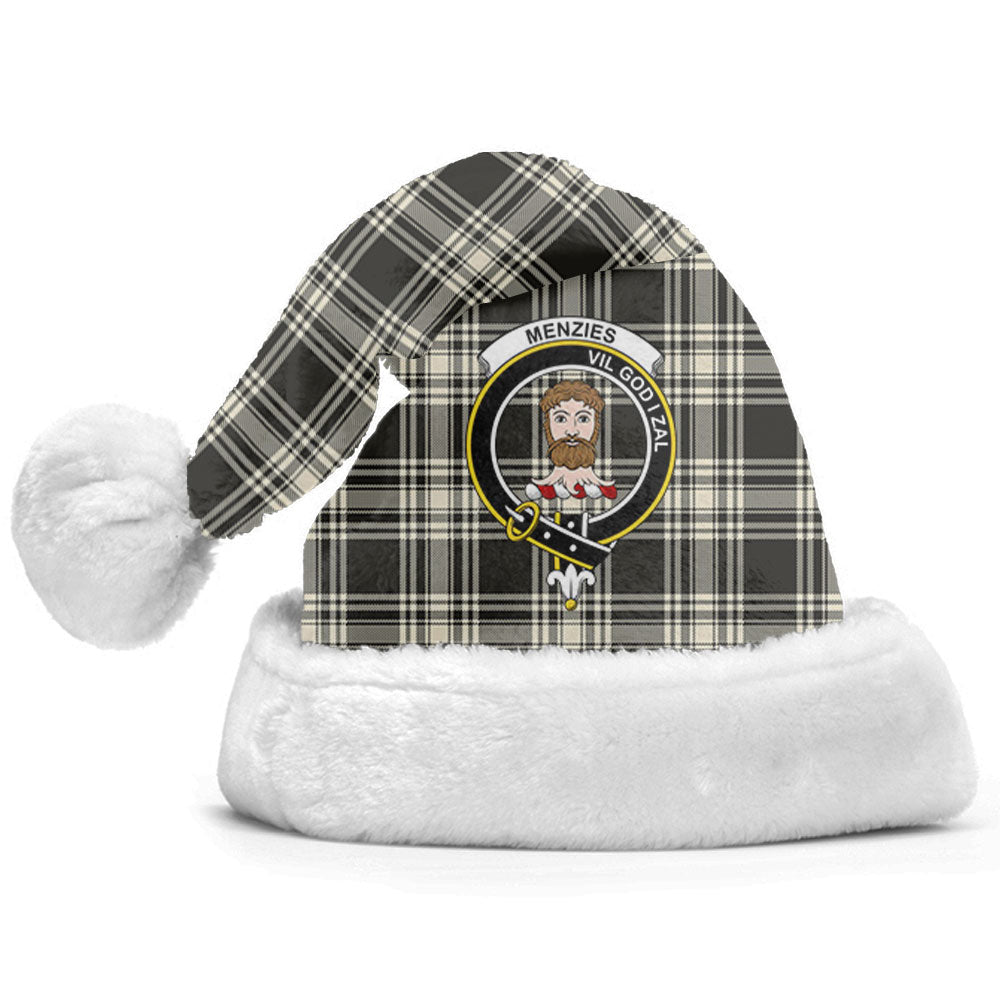 Clan Menzies Black _ White Ancient Tartan Crest Christmas Santa Hat MT33 Menzies Black _ White Ancient Tartan Tartan Santa Hat   