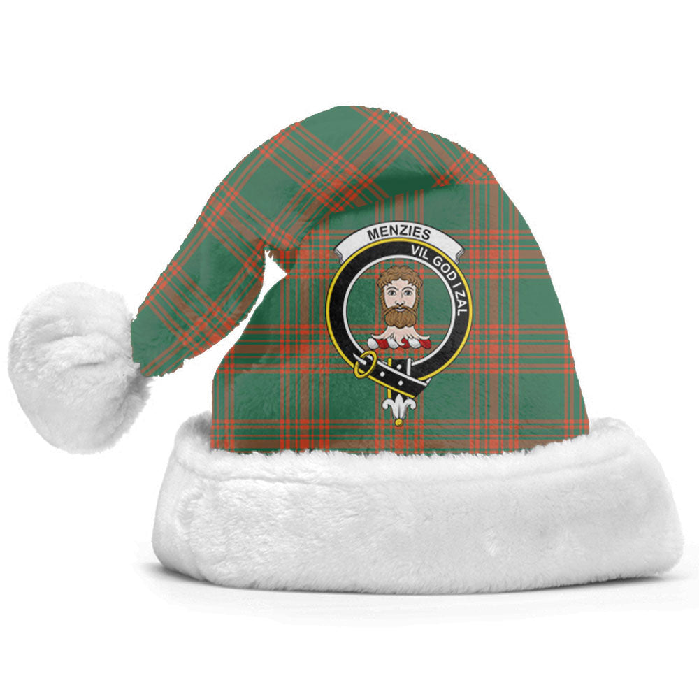 Clan Menzies Green Ancient Tartan Crest Christmas Santa Hat FW13 Menzies Green Ancient Tartan Tartan Santa Hat   