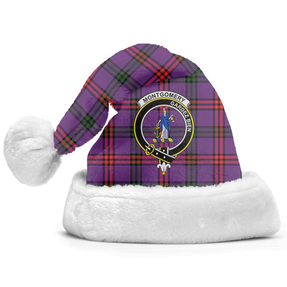 Clan Montgomery Modern Tartan Crest Christmas Santa Hat QP84 Montgomery Modern Tartan Tartan Santa Hat   