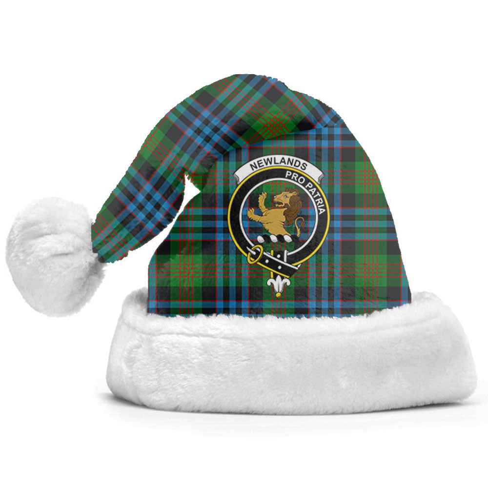 Clan Newlands Tartan Crest Christmas Santa Hat DK30 Newlands Tartan Tartan Santa Hat   