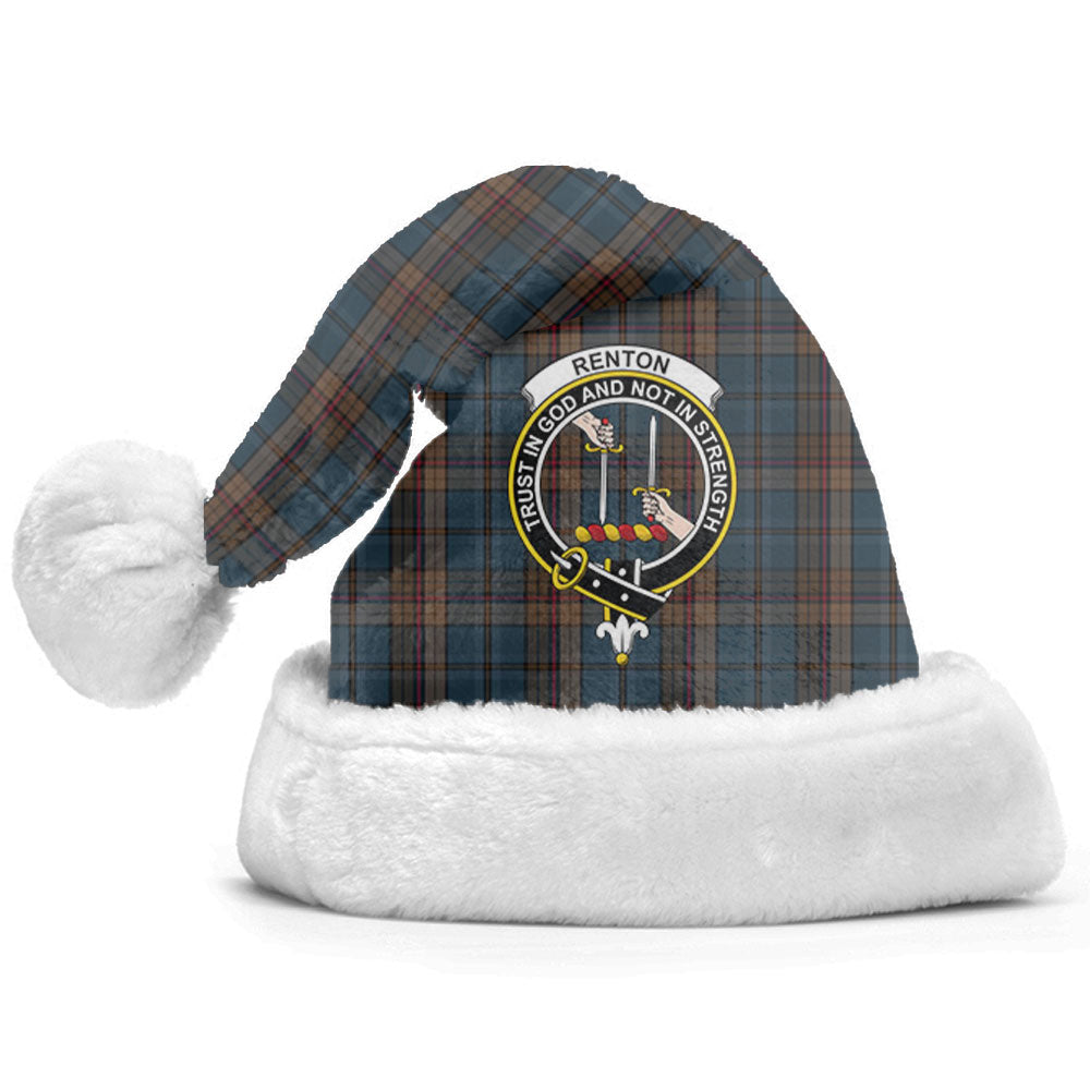 Clan Renton Tartan Crest Christmas Santa Hat SP68 Renton Tartan Tartan Santa Hat   
