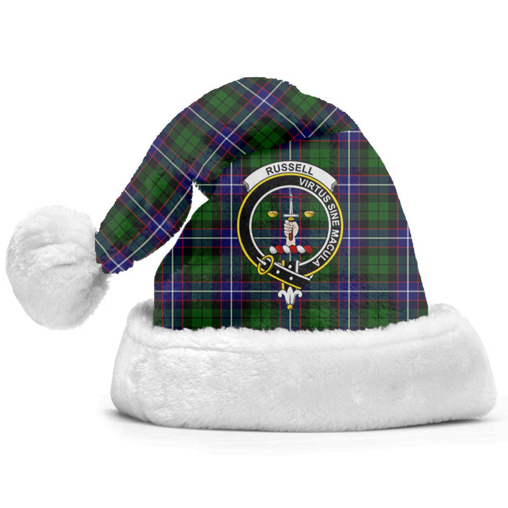 Clan Russell Modern Tartan Crest Christmas Santa Hat LS19 Russell Modern Tartan Tartan Santa Hat   