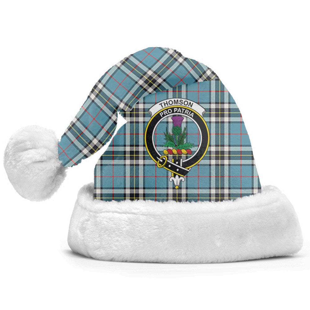 Clan Thomson Blue Tartan Crest Christmas Santa Hat CN32 Thomson Blue Tartan Tartan Santa Hat   