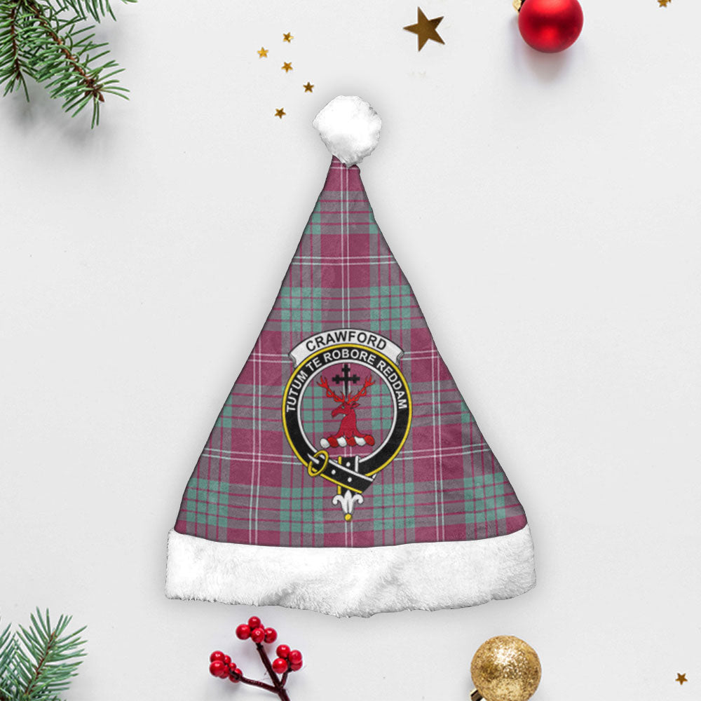 Clan Crawford Ancient Tartan Crest Christmas Santa Hat CM45 Crawford Ancient Tartan Tartan Santa Hat   