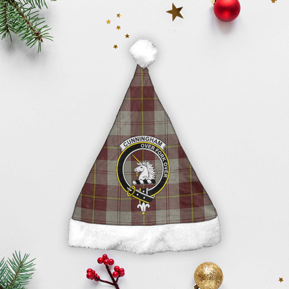 Clan Cunningham Burgundy Dancers Tartan Crest Christmas Santa Hat VC32 Cunningham Burgundy Dancers Tartan Tartan Santa Hat   
