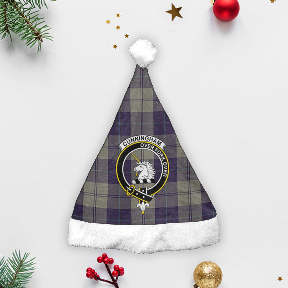 Clan Cunningham Dress Blue Dancers Tartan Crest Christmas Santa Hat DU28 Cunningham Dress Blue Dancers Tartan Tartan Santa Hat   
