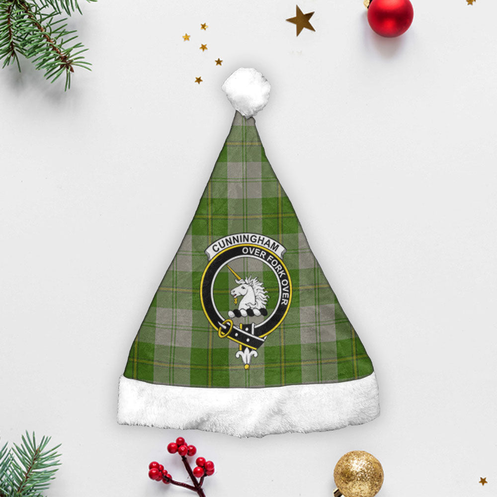 Clan Cunningham Dress Green Dancers Tartan Crest Christmas Santa Hat HP52 Cunningham Dress Green Dancers Tartan Tartan Santa Hat   