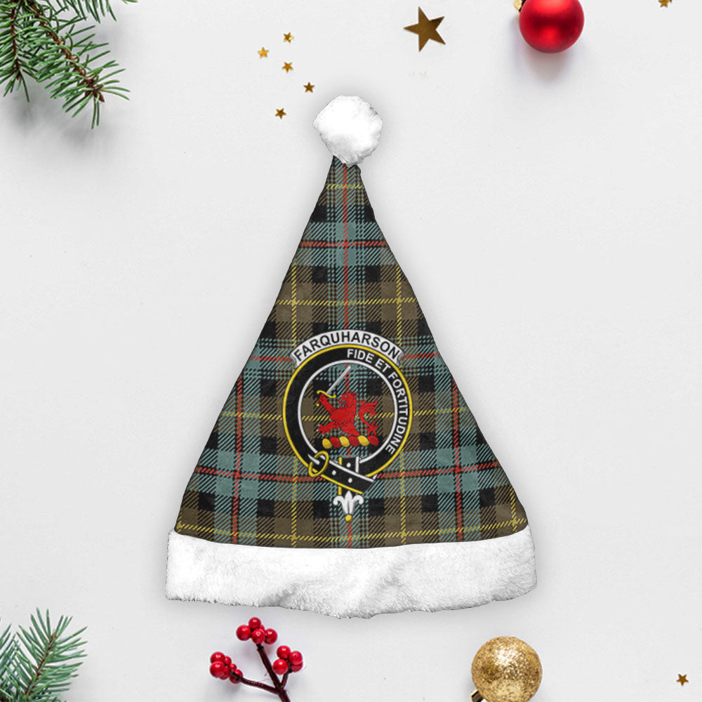 Clan Farquharson Weathered Tartan Crest Christmas Santa Hat HN81 Farquharson Weathered Tartan Tartan Santa Hat   