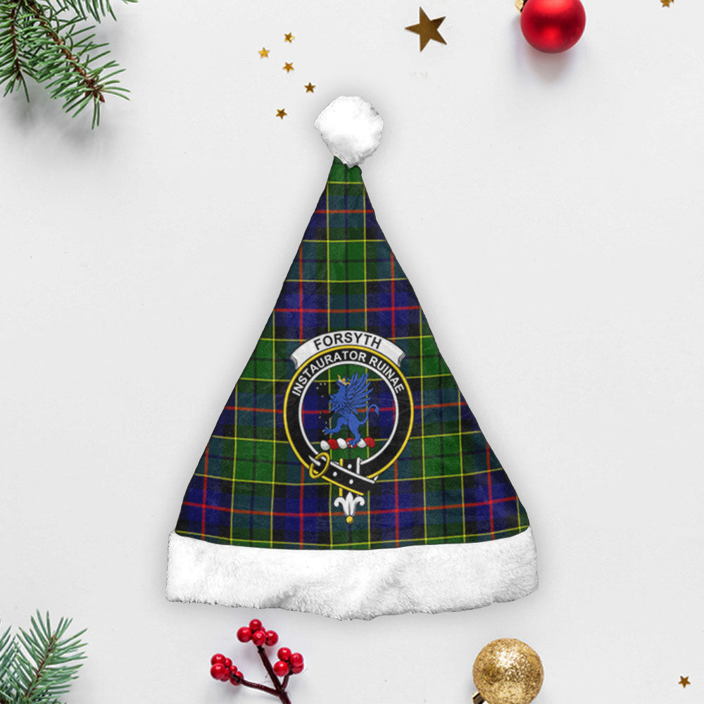 Clan Forsyth Modern Tartan Crest Christmas Santa Hat FK30 Forsyth Modern Tartan Tartan Santa Hat   