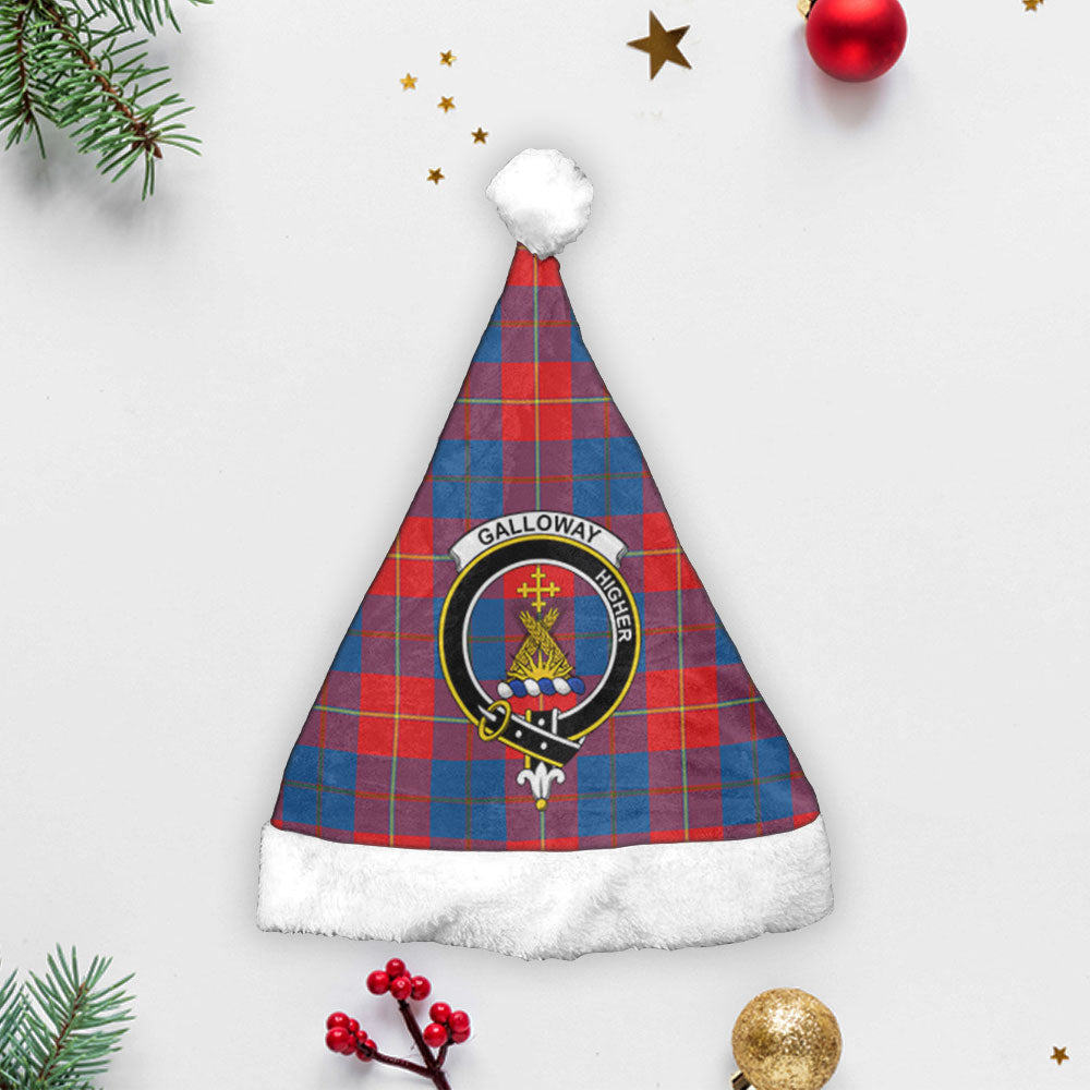 Clan Galloway Red Tartan Crest Christmas Santa Hat KT28 Galloway Red Tartan Tartan Santa Hat   