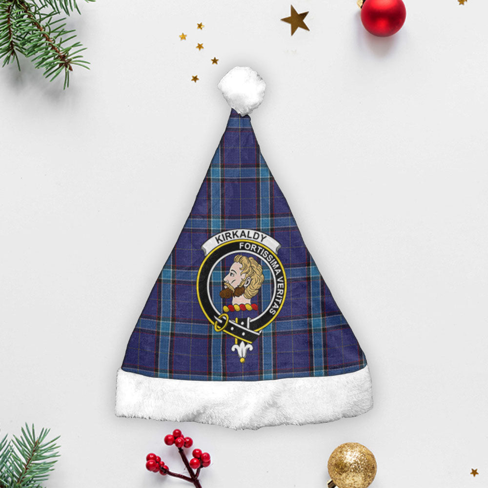 Clan Kirkaldy Tartan Crest Christmas Santa Hat KA35 Kirkaldy Tartan Tartan Santa Hat   