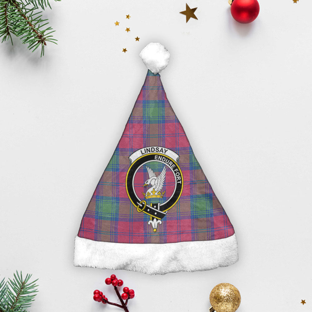 Clan Lindsay Ancient Tartan Crest Christmas Santa Hat IU32 Lindsay Ancient Tartan Tartan Santa Hat   