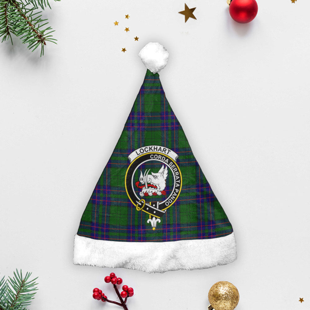 Clan Lockhart Modern Tartan Crest Christmas Santa Hat WY18 Lockhart Modern Tartan Tartan Santa Hat   