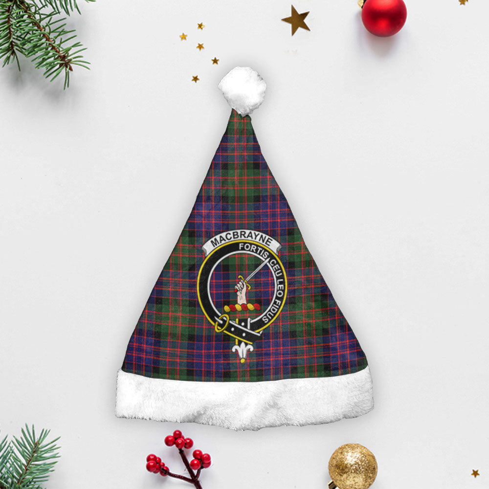 Clan MacBrayne Tartan Crest Christmas Santa Hat VQ52 MacBrayne Tartan Tartan Santa Hat   