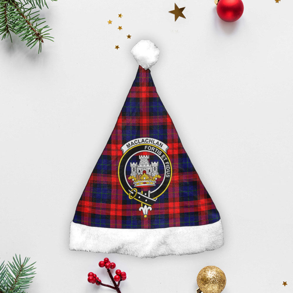 Clan MacLachlan Modern Tartan Crest Christmas Santa Hat AW35 MacLachlan Modern Tartan Tartan Santa Hat   