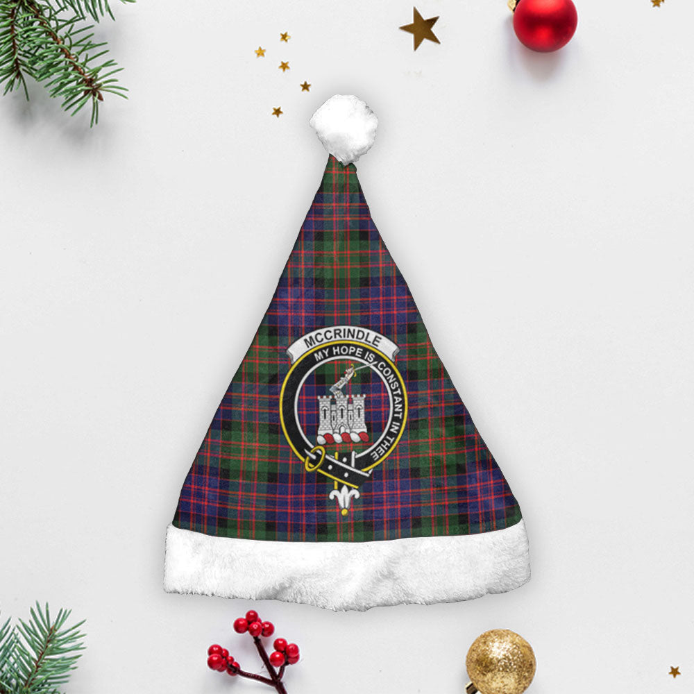 Clan McCrindle Tartan Crest Christmas Santa Hat JT33 McCrindle Tartan Tartan Santa Hat   