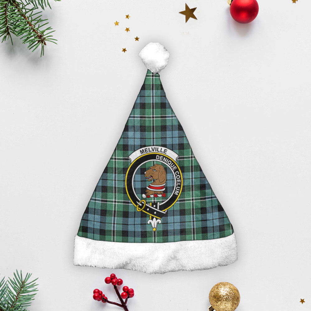 Clan Melville Tartan Crest Christmas Santa Hat MN22 Melville Tartan Tartan Santa Hat   