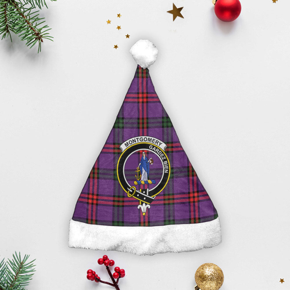 Clan Montgomery Modern Tartan Crest Christmas Santa Hat QP84 Montgomery Modern Tartan Tartan Santa Hat   