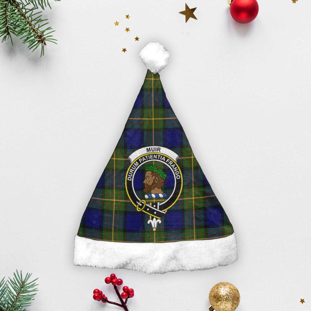 Clan Muir Tartan Crest Christmas Santa Hat KG95 Muir Tartan Tartan Santa Hat   
