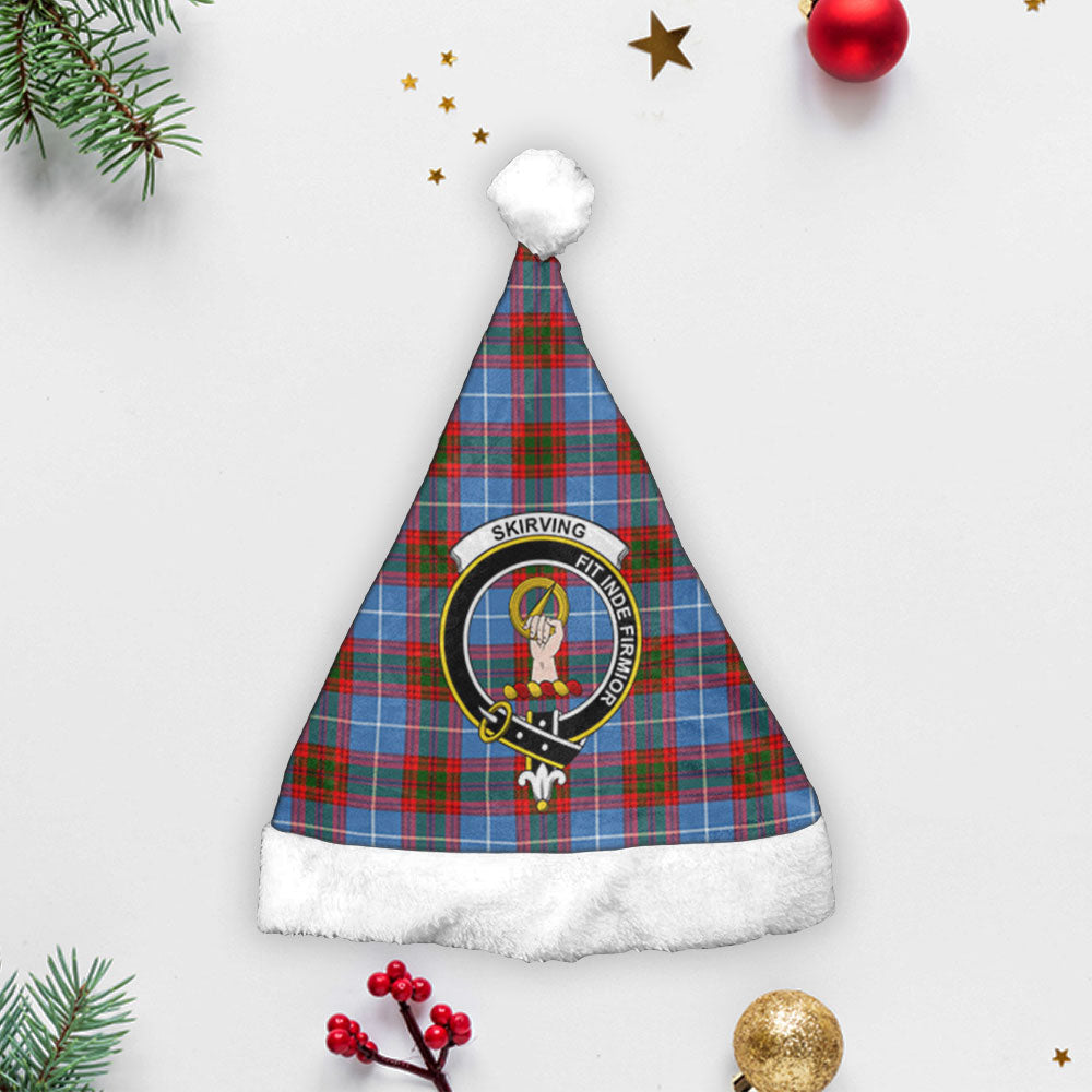Clan Skirving Tartan Crest Christmas Santa Hat OW85 Skirving Tartan Tartan Santa Hat   