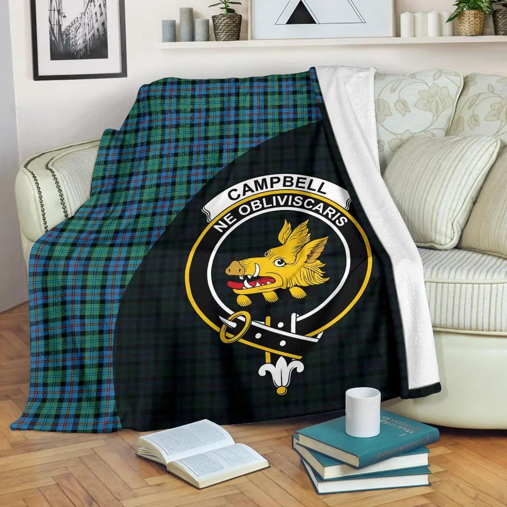 Clan Campbell of Cawdor Ancient Tartan Crest Blanket Wave Style EG37 Clan Campbell of Cawdor Tartan Today   
