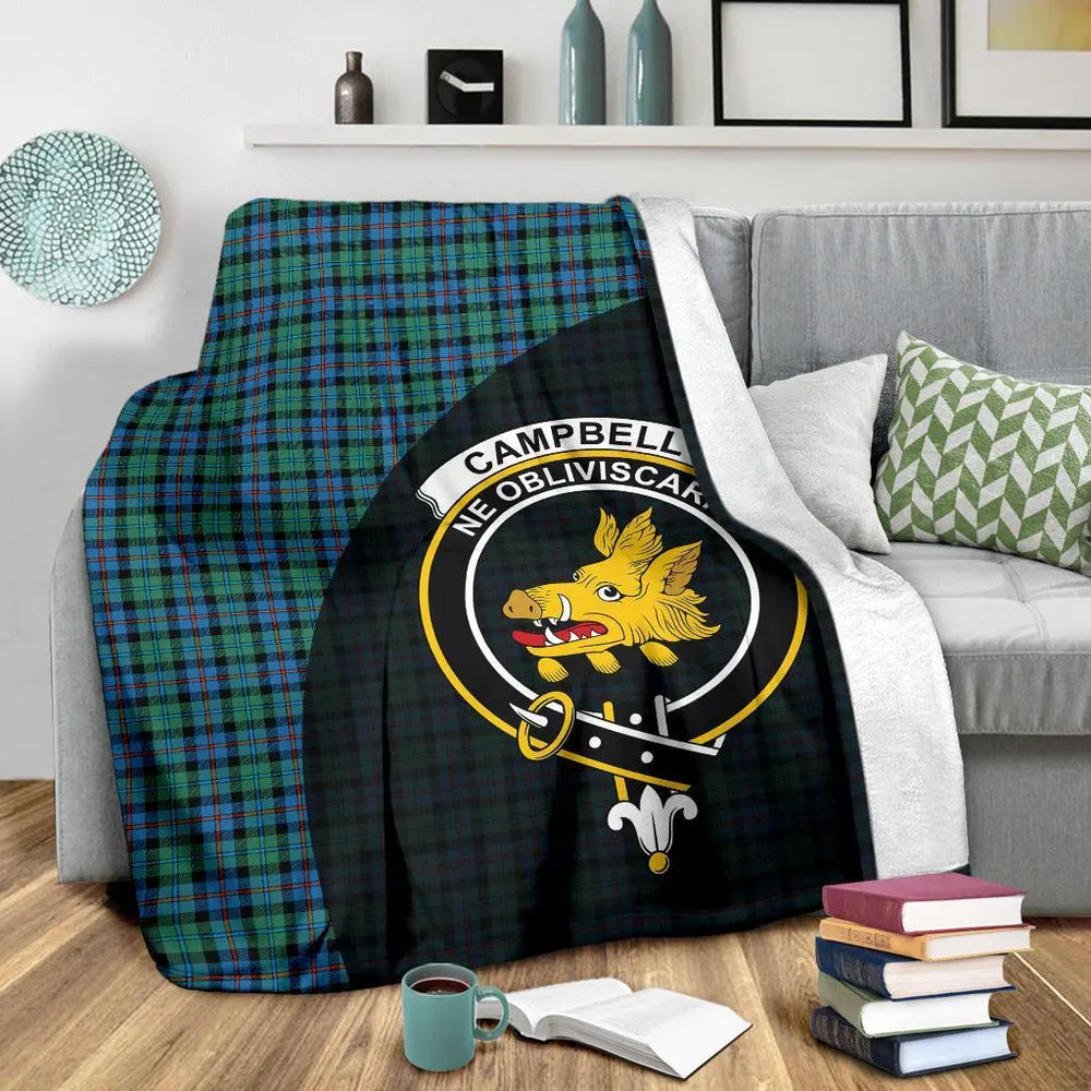 Clan Campbell of Cawdor Ancient Tartan Crest Blanket Wave Style EG37 Clan Campbell of Cawdor Tartan Today   