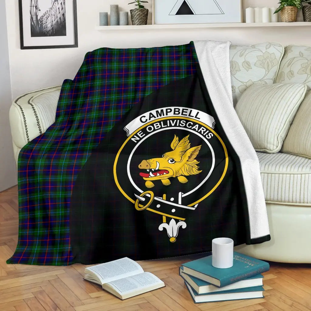Clan Campbell of Cawdor Modern Tartan Crest Blanket Wave Style KE14 Clan Campbell of Cawdor Tartan Today   