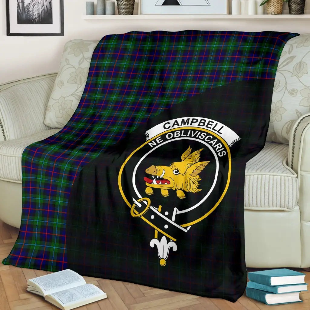 Clan Campbell of Cawdor Modern Tartan Crest Blanket Wave Style KE14 Clan Campbell of Cawdor Tartan Today   
